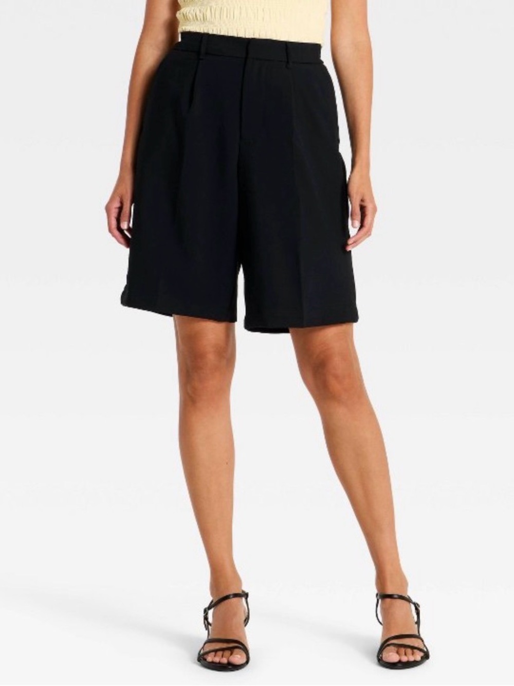 a new day Black High-Waist Tailored Bermuda fashion Shorts 11”